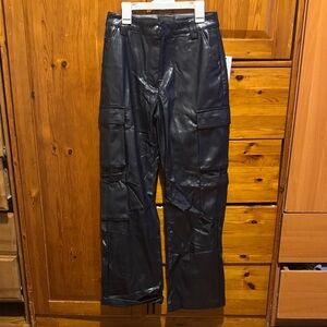 Guess Navy Blue Leather Pants
